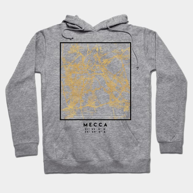 MECCA SAUDI ARABIA CITY STREET MAP ART Hoodie by deificusArt